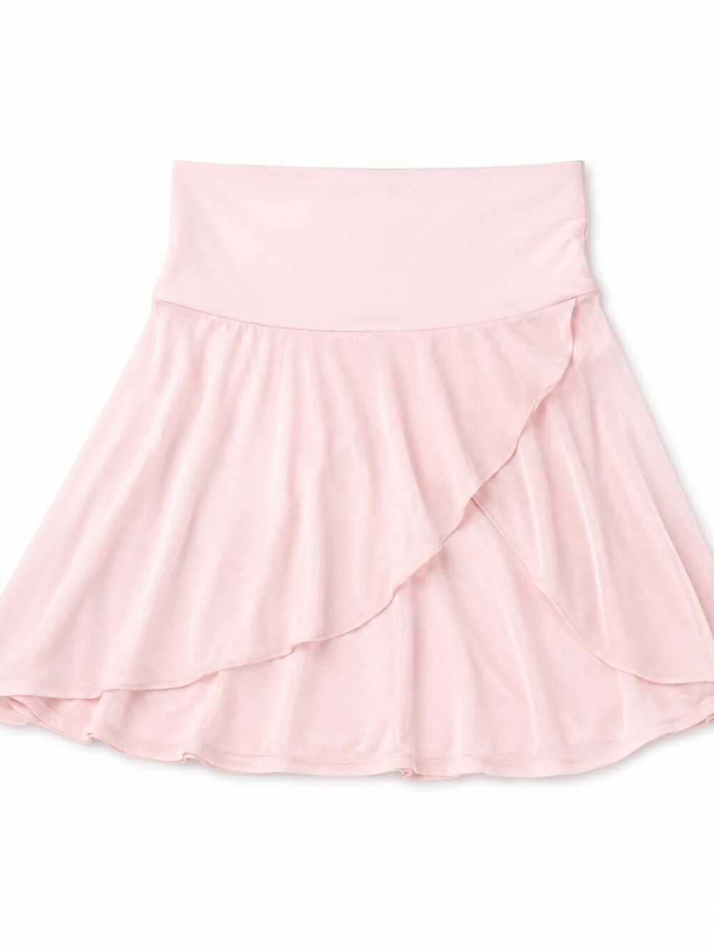 Lululemon Light Pink Flowy Athletic Skirt Fold Over Waist Front Slit Women's